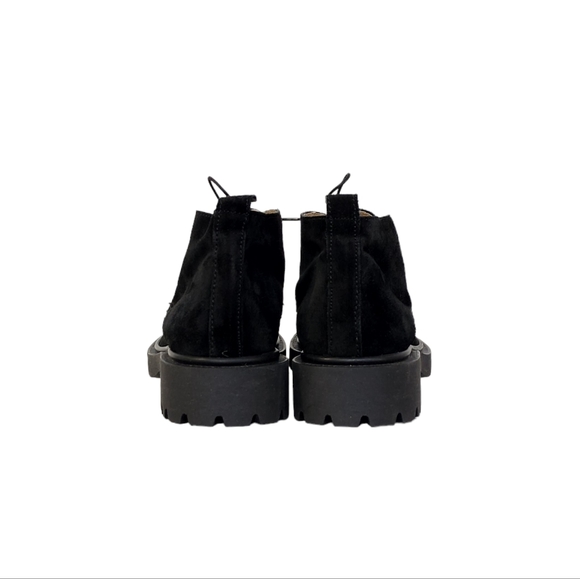 J Crew Rare Suede Chunky Heel Ankle Boots in Black Made in Italy Womens Size 5 - Picture 4 of 12